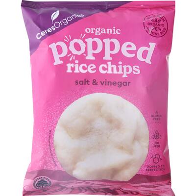 ceres organics popped rice chips salt & vinegar