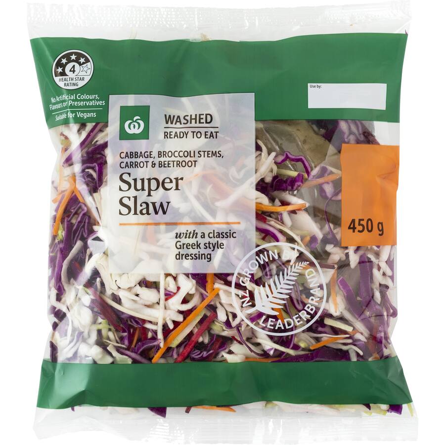 Woolworths Fresh Salad Slaw & Greek Dressing Bag