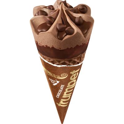 Trumpet ice cream on cone triple chocolate