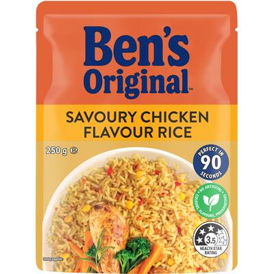 bens original microwave rice chicken flavour