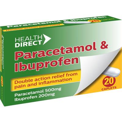 health direct paracetamol 500mg & ibuprofen 200mg tablets