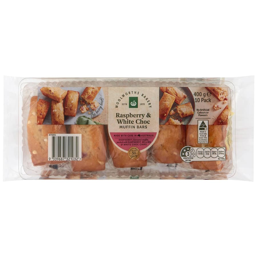 Woolworths Muffin Bars Raspberry & White Chocolate