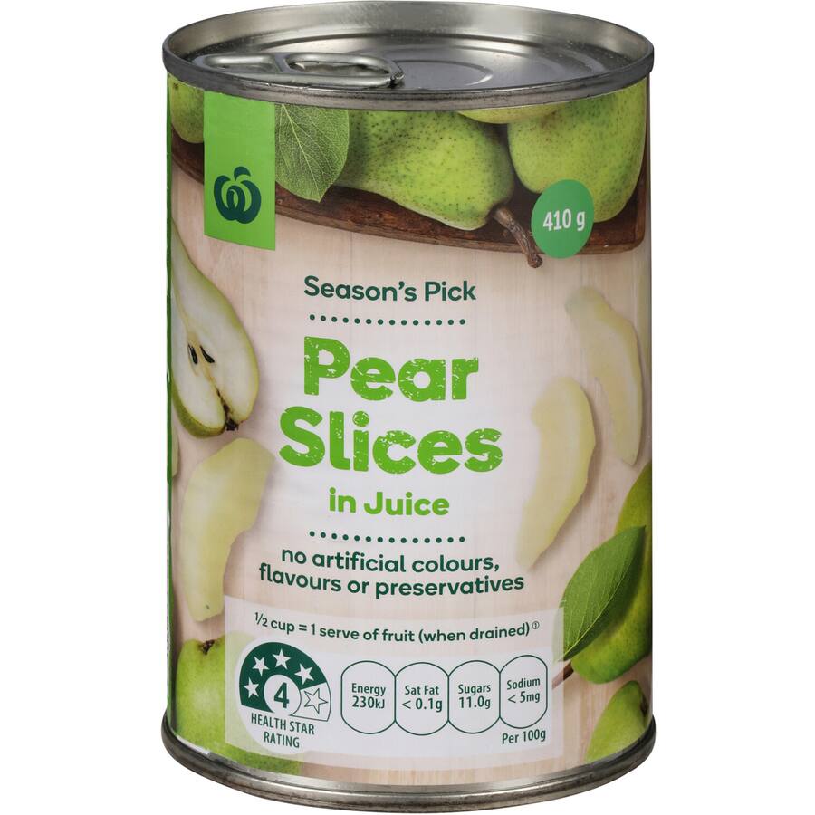 Woolworths Pears Slices In Juice