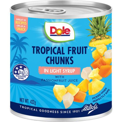 Dole Tropical Chunks Fruit Salad Light Syrup With Passionfruit