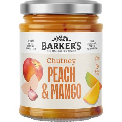 barker's chutney mango & peach