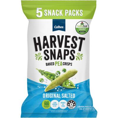 harvest snaps pea crisps original salted 90g