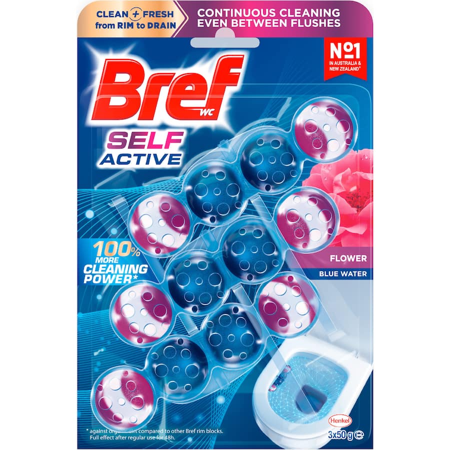 Bref Blue Active Toilet Flush Flower Blossom