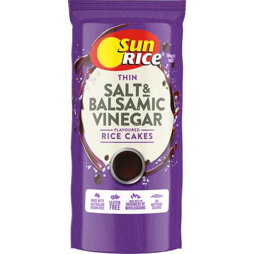Sunrice Thin Rice Cakes Salt And Balsamic Vinegar