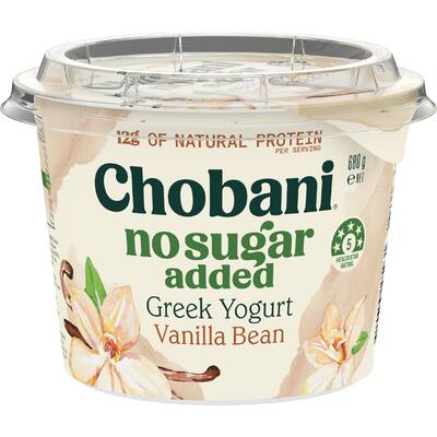 chobani no sugar added greek yoghurt vanilla bean