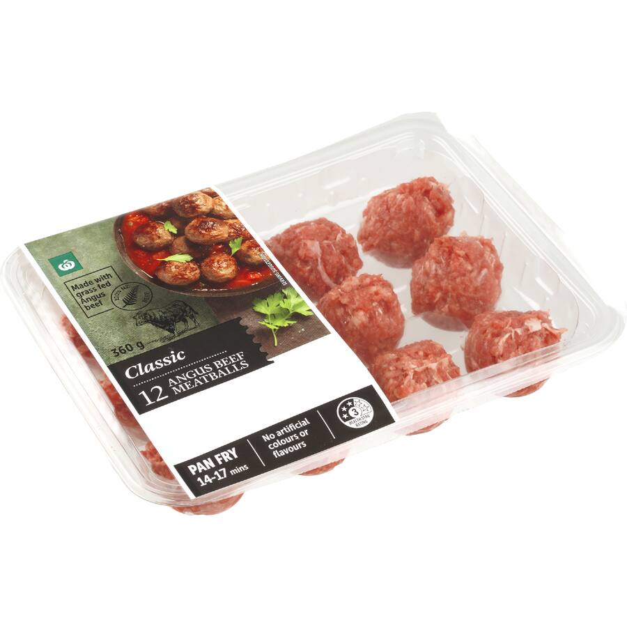 Woolworths Beef Meatballs Angus