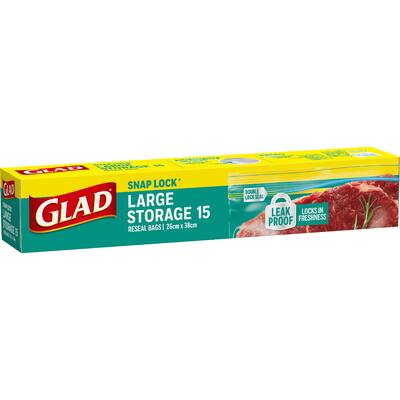 glad snap lock storage bags large