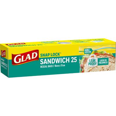 glad snap lock bags sandwich