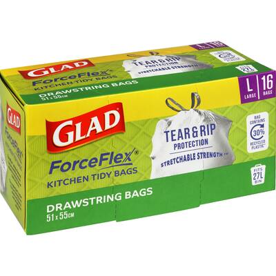 glad bin liners drawstring large