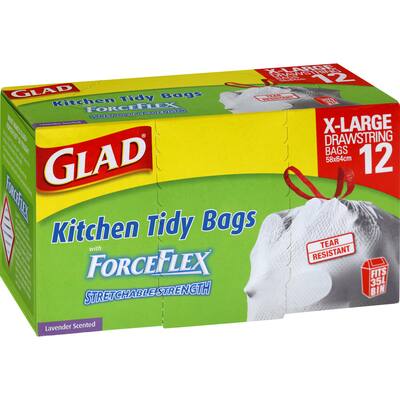 glad bin liners drawstring x-large