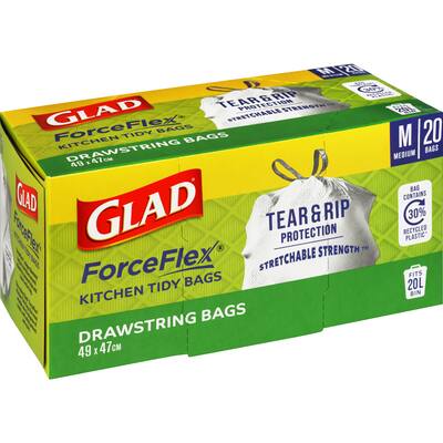 glad bin liners drawstring medium