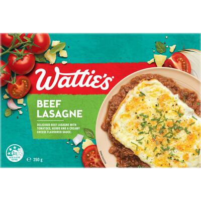 watties frozen meal beef lasagne