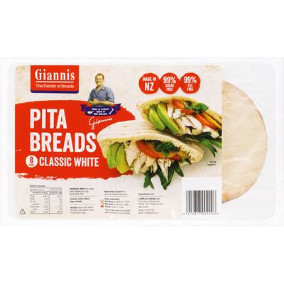 giannis pita bread small white plain