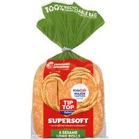 tip top super soft bread rolls long sesame