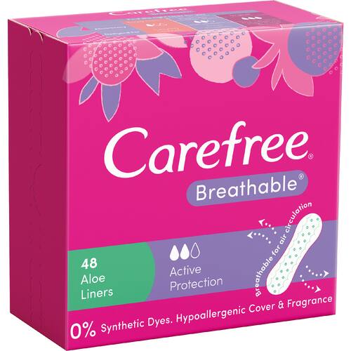 Carefree Panty Liners Aloe Breathable