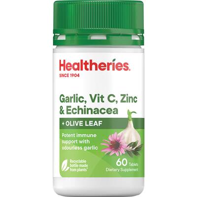 healtheries garlic, vitamin c zinc & echinacea
