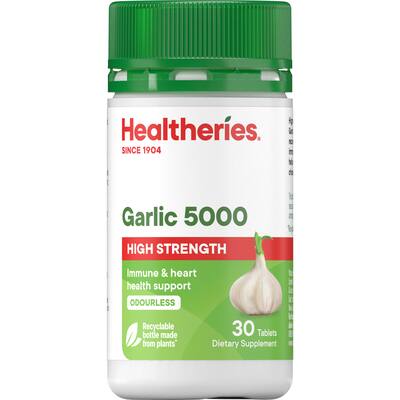 healtheries dietary supplement garlic odourless 5000mg