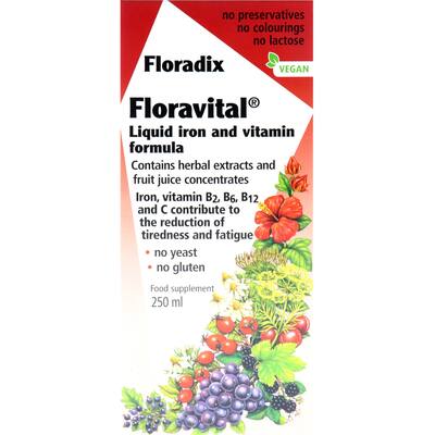 floradix floravital iron & vitamin formula vegan & gluten free tonic