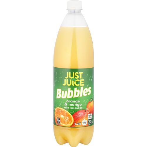 Just Juice Bubbles Soft Drink Orange & Mango With Lemonade
