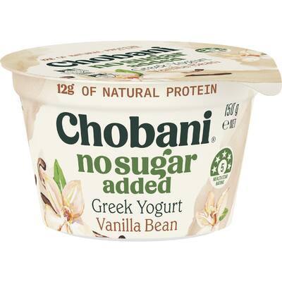 chobani no sugar added greek yoghurt vanilla bean