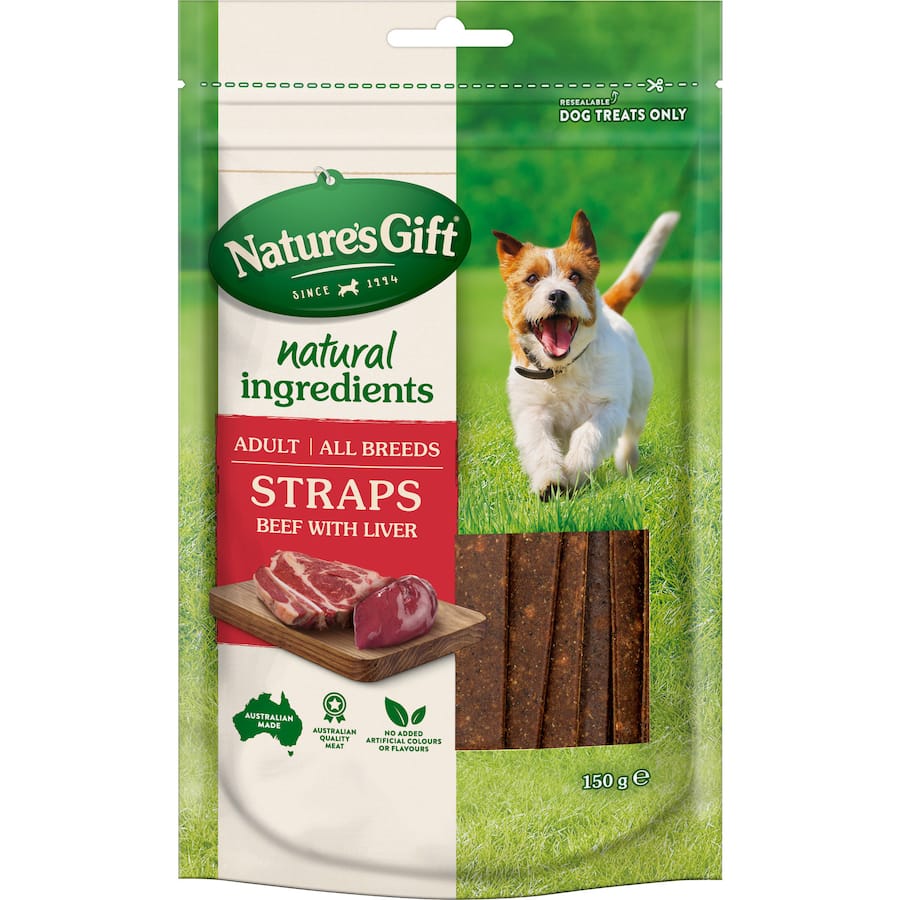 Nature's Gift Dog Treats Beef & Liver Straps
