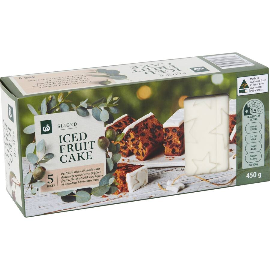 Woolworths Iced Fruit Cake Slices