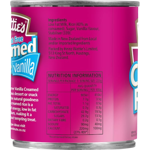 Creamed Rice Vanilla 99% Fat Free