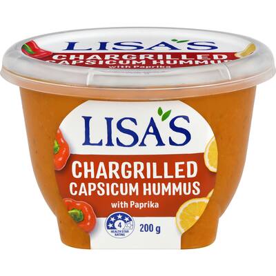 lisas hummus chargrilled capsicum