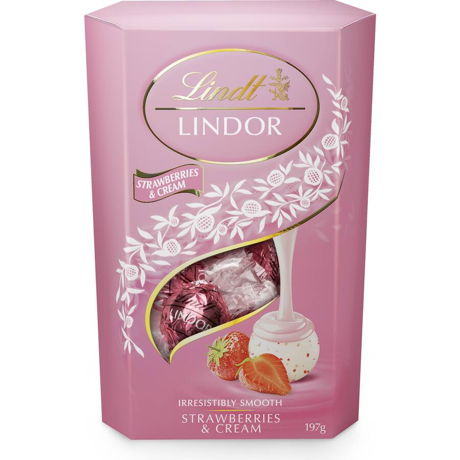 Lindt Lindor Chocolate Box Strawberries & Cream Cornet