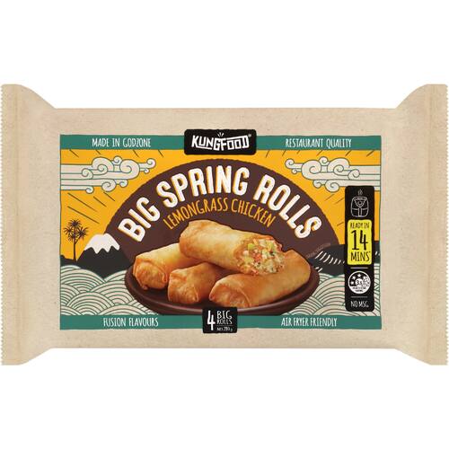 Kungfood Spring Rolls Lemongrass Chicken 280g