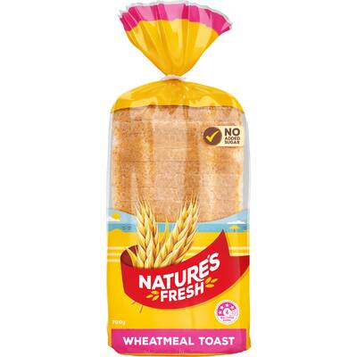 natures fresh toast bread wheatmeal