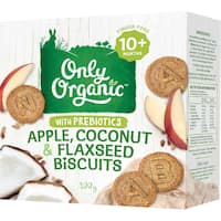 only organic baby snacks 10+ months apple coconut flaxseed biscuit