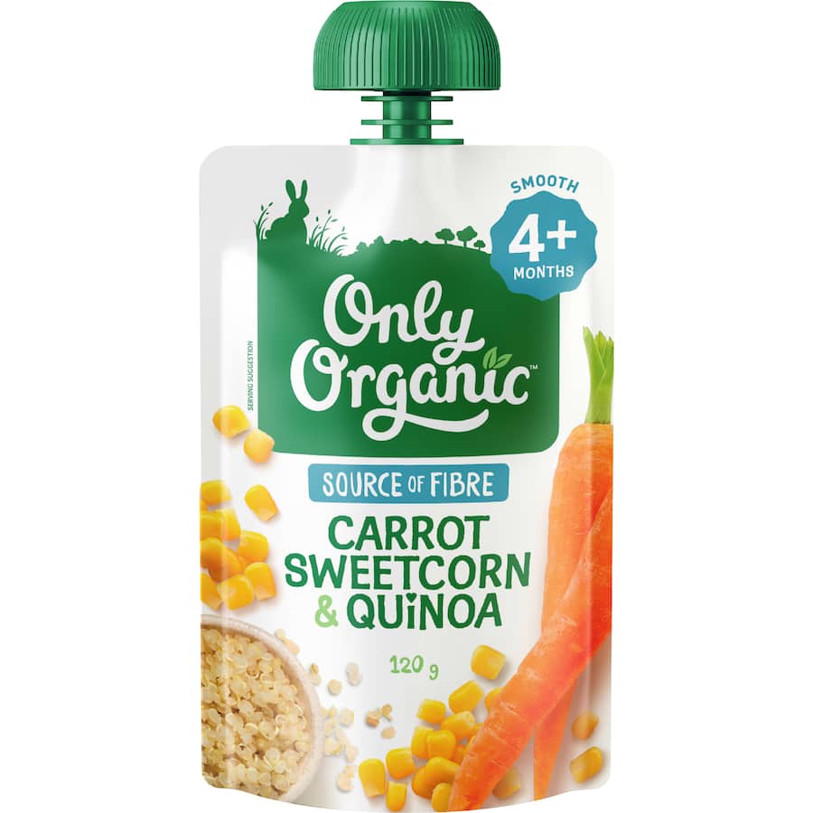 Buy Only Organic Baby Food 4+ Months Carrot Sweetcorn Quinoa