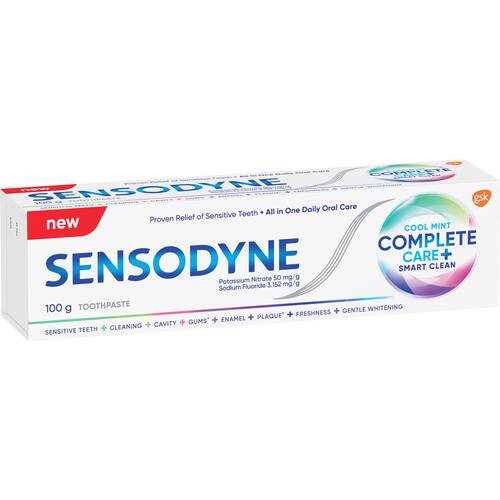 Sensodyne Sensitive Teeth Toothpaste Cool Mint Complete Care And Smart Clean