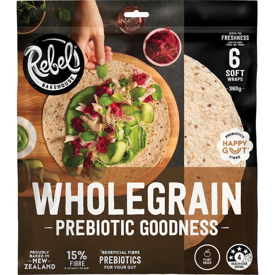 Rebel Bakehouse Wraps Wholegrain Prebiotic