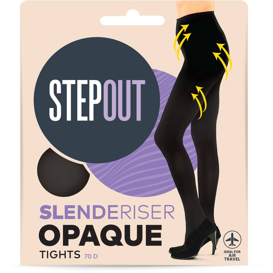 Stepout Slenderiser Tights Tall Black Opaque 70D