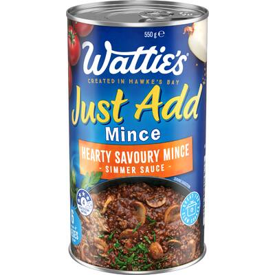 watties just add simmer sauce hearty savoury mince