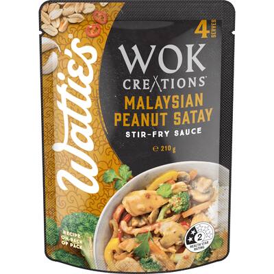 watties wok creations stir-fry sauce malaysian peanut satay