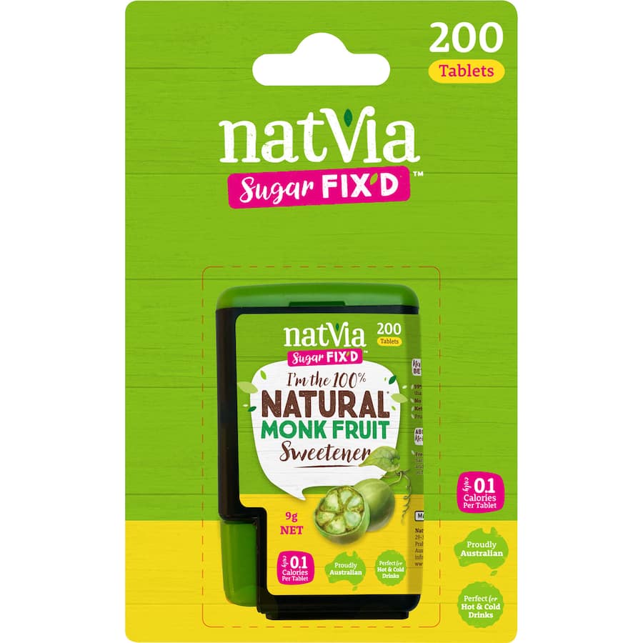Natvia Sugar Substitute Monk Fruit White Sweetener