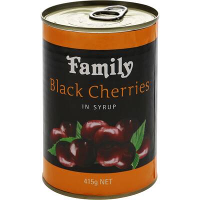 family black cherries in syrup