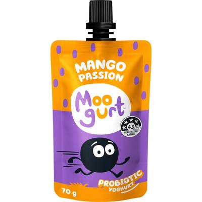 moogurt suckies kids probiotic yoghurt pouche mango passion