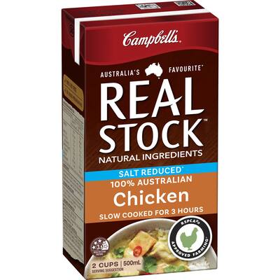 campbells real stock chicken stock liquid reduced salt