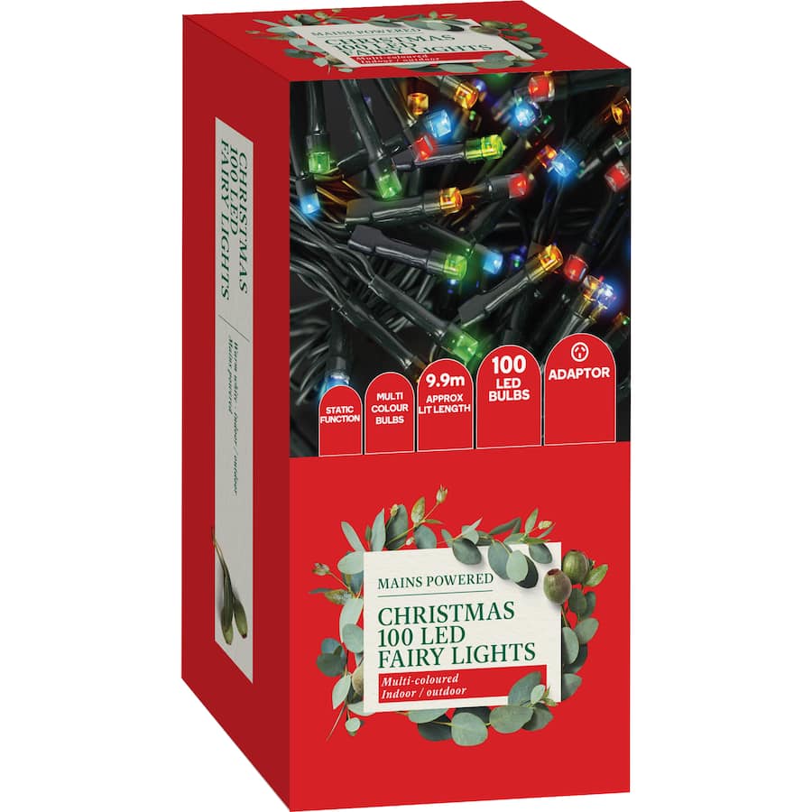 Woolworths Christmas Mains Powered Fairy Lights Multi Colour