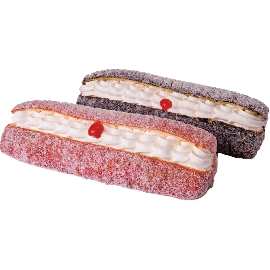 Woolworths Lamington Log Raspberry Mock Cream