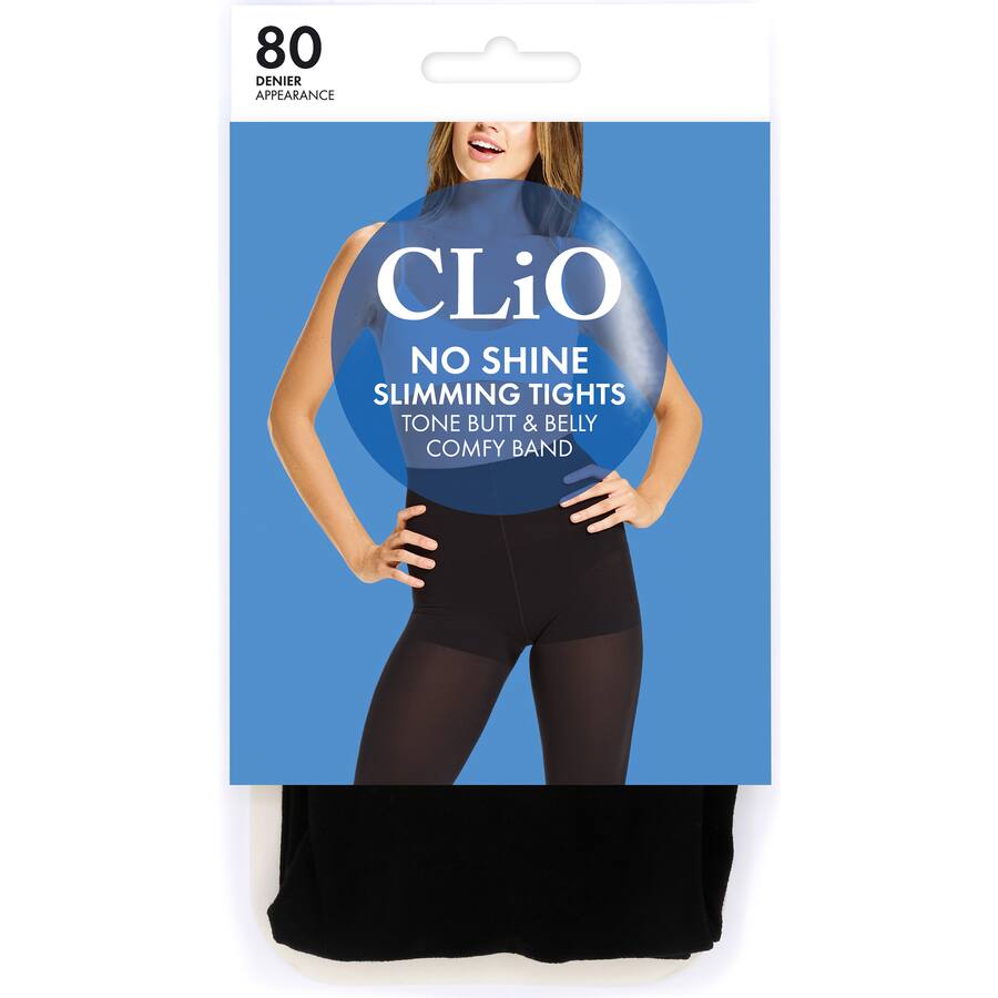 Clio Womans Opaque Tights No Shine Slimming Black