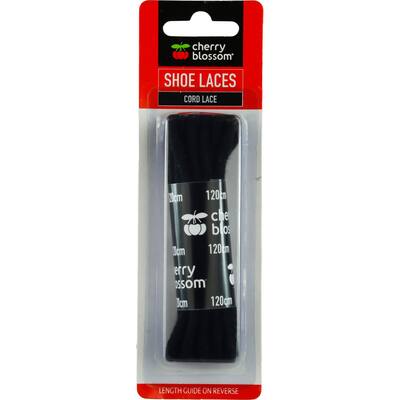 cherry blossom shoe laces flat black 120cm